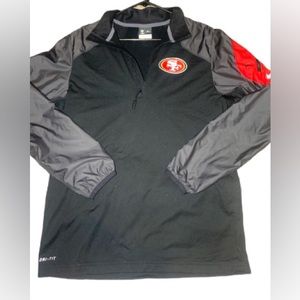 ✅Nike San Fransisco SF 49ers 1/4” Zip Pullover Dri Fit Long Sleeved Textured Top